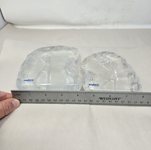 Paul Isling Crystal Glass Artwork Set Man & Women Playing On Golf Course Nybro - Picture 11 of 12